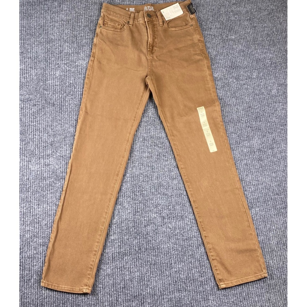a.n.a High Rise Straight Jeans Womens 4 Partridge Br0wn Denim Classic NEW Earthy